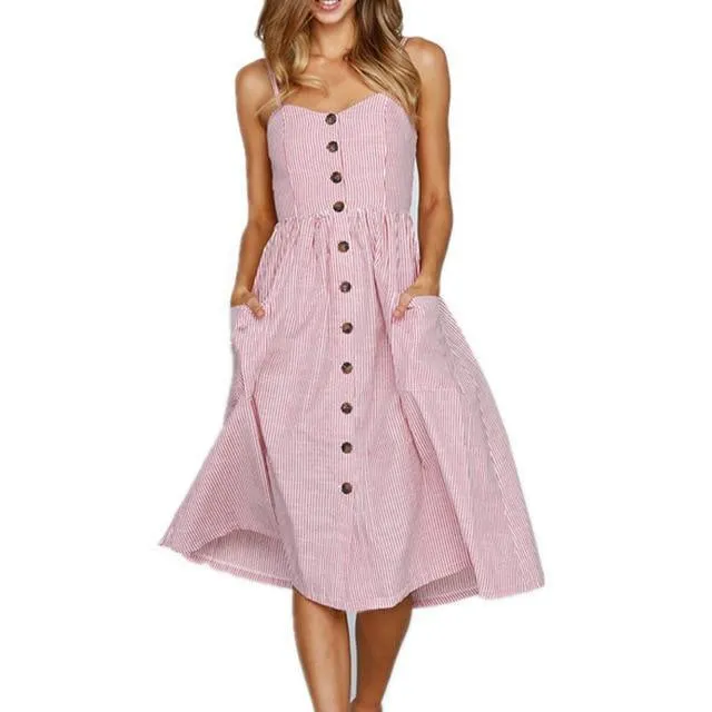 Vintage Casual Sun Female Dress