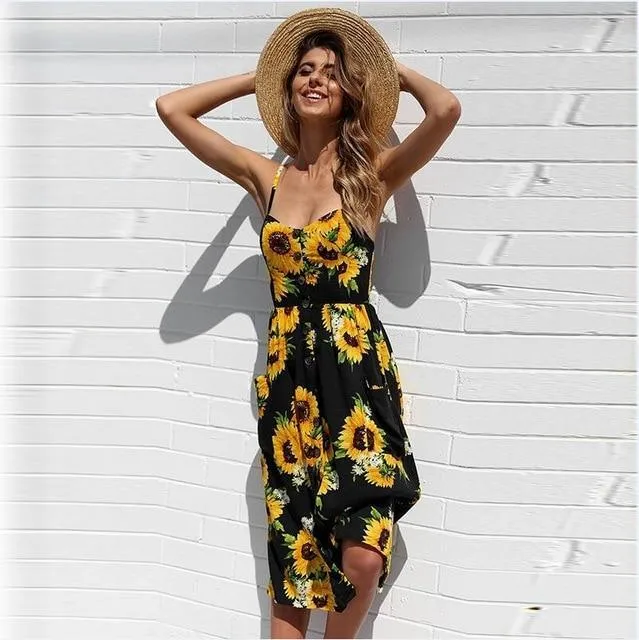 Vintage Casual Sun Female Dress
