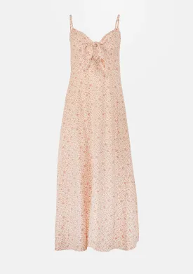 Vintage Floral Bow Front Midi Dress