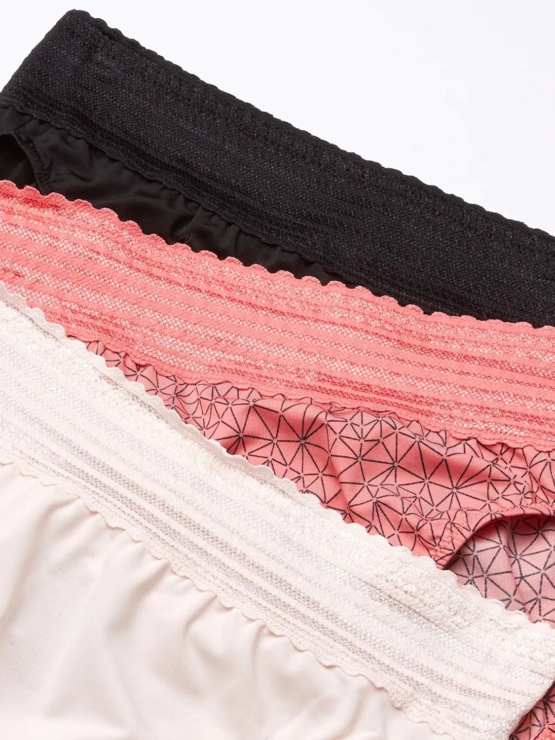 Warner's Women's Blissful Benefits Dig-Free Comfort Waistband with Lace Microfiber Hi-Cut 3-Pack 5109w