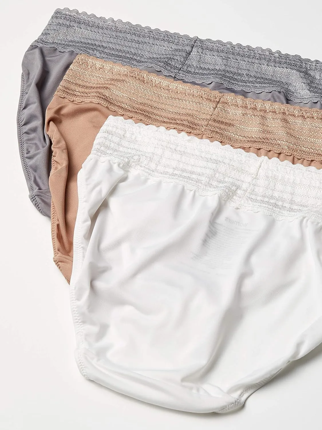 Warner's Women's Blissful Benefits Dig-Free Comfort Waistband with Lace Microfiber Hi-Cut 3-Pack 5109w
