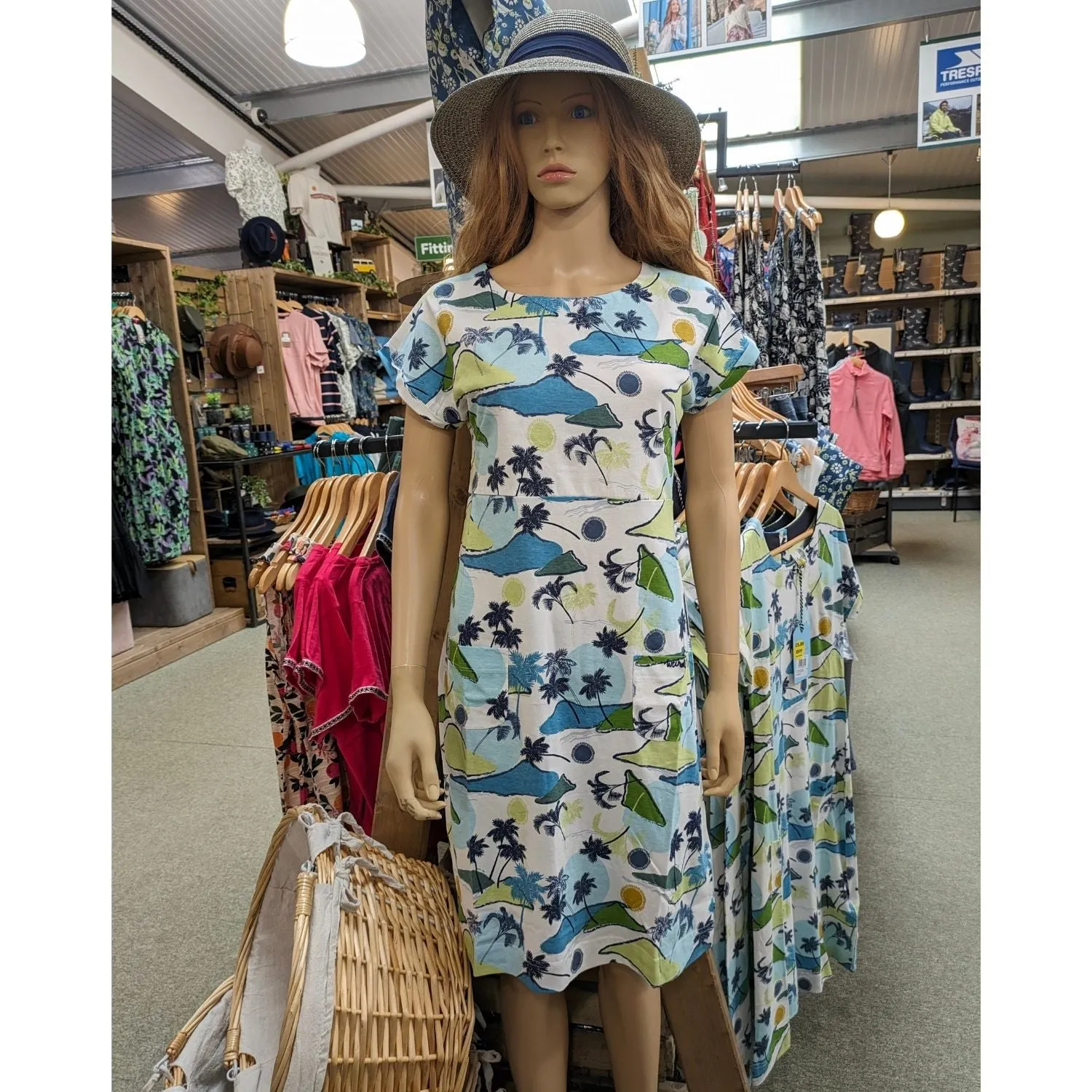 Weird Fish 10 Kiwi Tallahassee Printed Jersey Dress