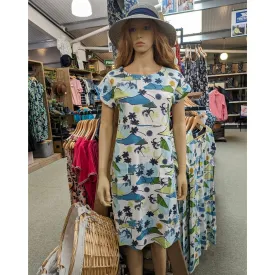 Weird Fish 10 Kiwi Tallahassee Printed Jersey Dress