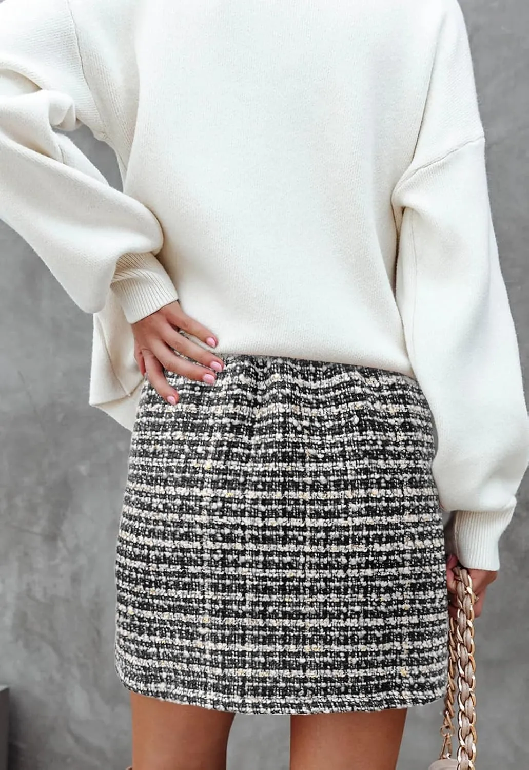Womens High Waist Casual Pleated A-line Midi Skirt Elastic Waist with Pocket for Women