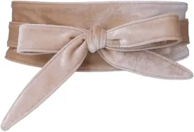 Women's Velvet Self Tie Wrap Around Waist Belt Wide Waistband Cinch Dress Belts