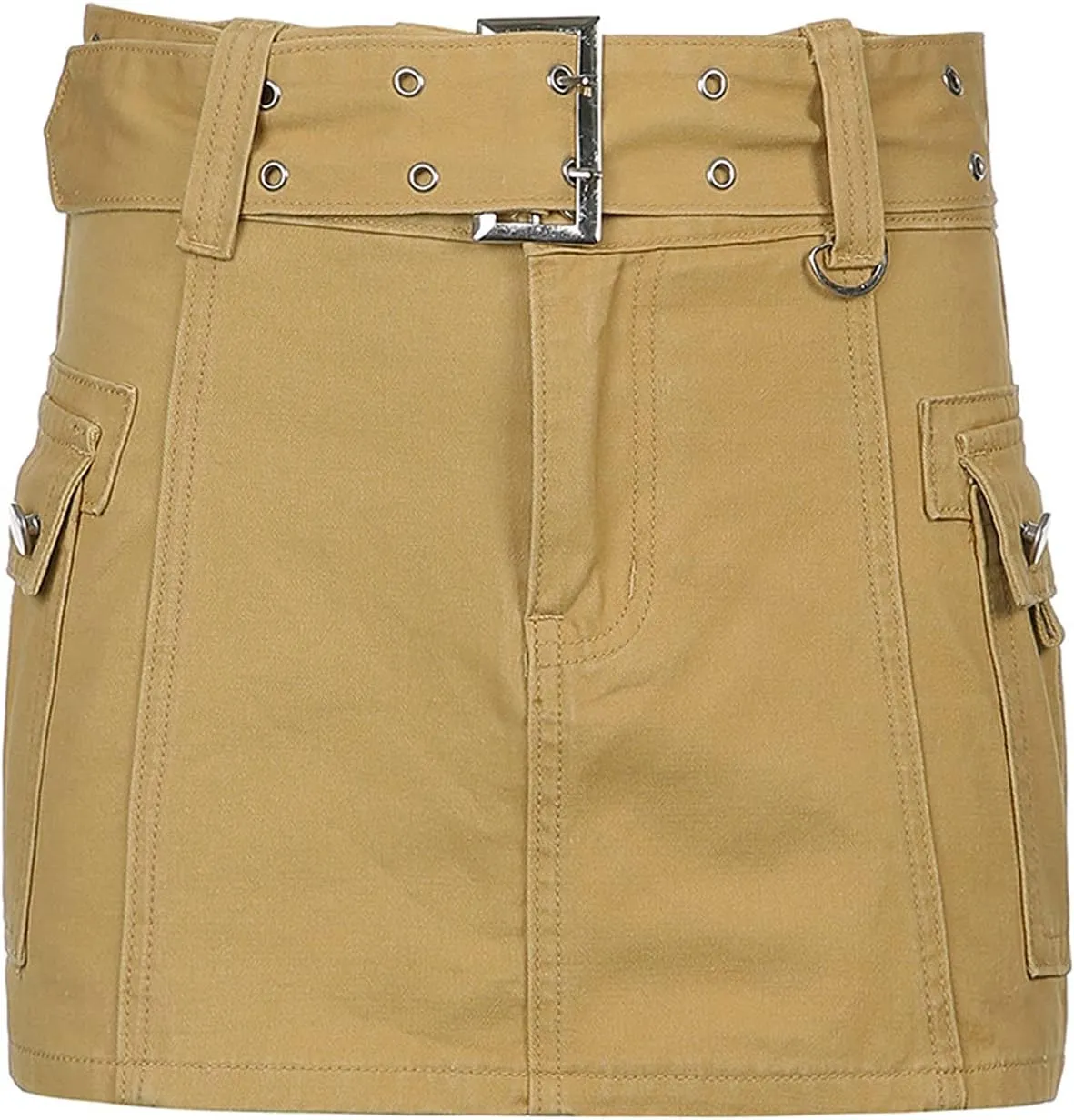 Y2k Low Rise Cargo Mini Skirt for Women Low Wiast Wrap Bodycon Jeans Denim Short Penceil Skirt with Pocket